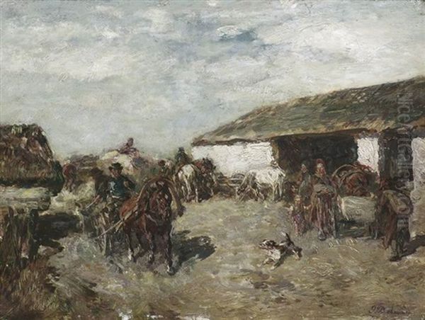 In Einem Estnischen Dorf Oil Painting by Gregor von Bochmann the Elder