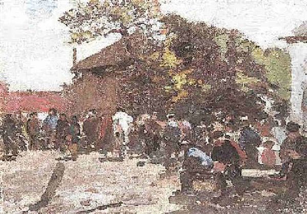 Viehmarkt Oil Painting by Gregor von Bochmann the Elder