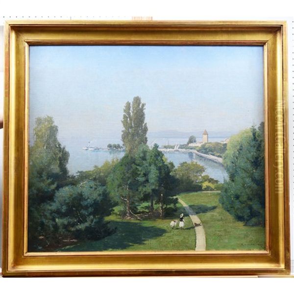 Ouchy, Le Parc De Denantou Oil Painting by Francois-Louis-David Bocion