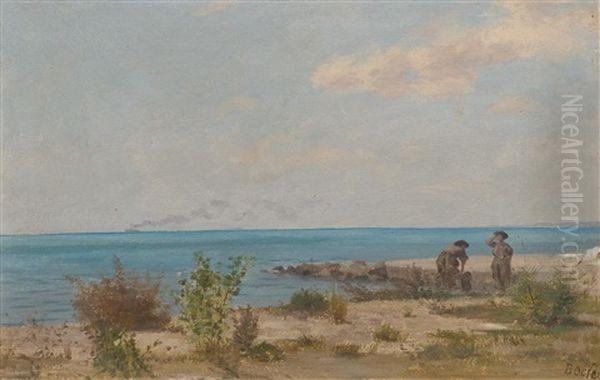 Lavandieres A San Remo Oil Painting by Francois-Louis-David Bocion