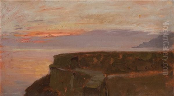 Coucher De Soleil Sur Le Leman Oil Painting by Francois-Louis-David Bocion