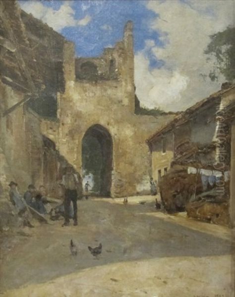 Yvoire, Porte De Nernier Oil Painting by Francois-Louis-David Bocion