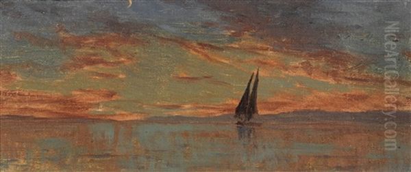 Coucher De Soleil Sur Le Leman Oil Painting by Francois-Louis-David Bocion