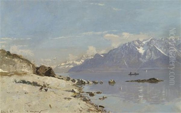 Rivage De Pully Oil Painting by Francois-Louis-David Bocion