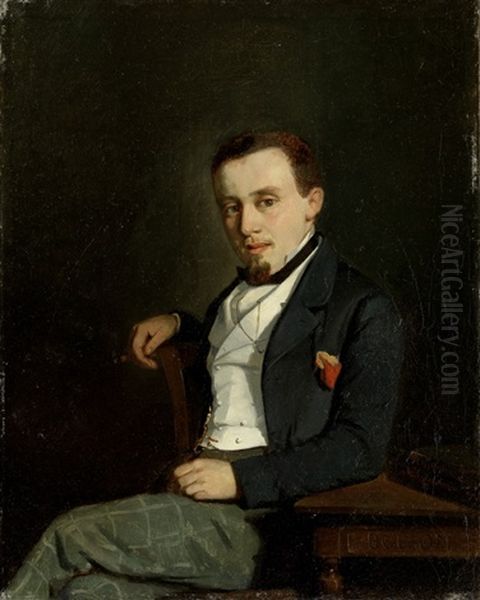 Portrait D'homme Au Cigare Oil Painting by Francois-Louis-David Bocion