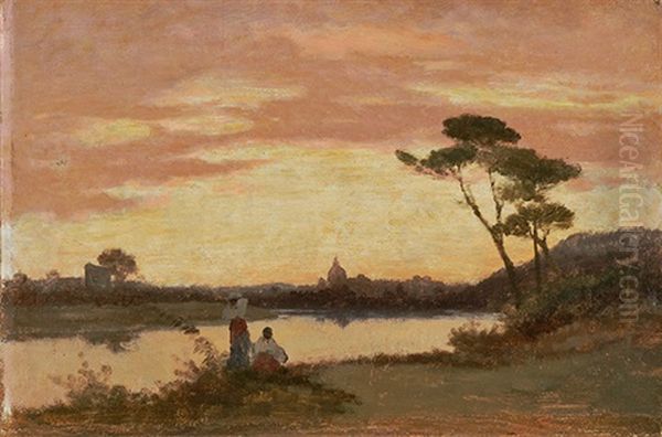 Crepuscule Sur Le Tibre Oil Painting by Francois-Louis-David Bocion