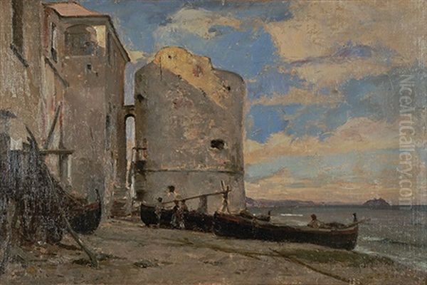 Antibes Oil Painting by Francois-Louis-David Bocion