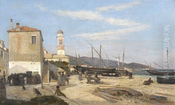 Village De San Stefano Oil Painting by Francois-Louis-David Bocion