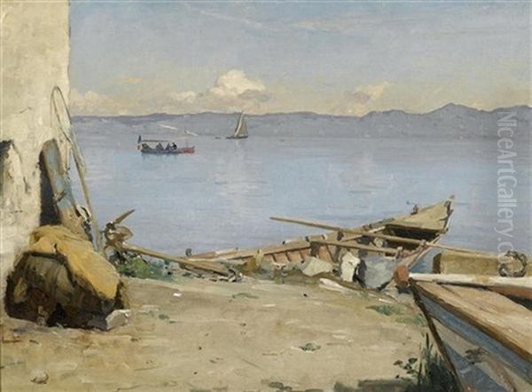 Lac Leman Oil Painting by Francois-Louis-David Bocion