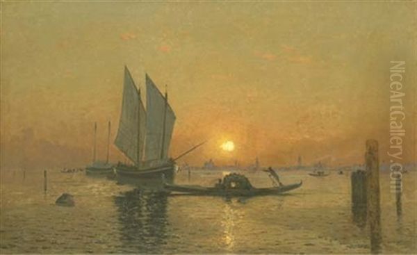 Venise Au Crepuscule Oil Painting by Francois-Louis-David Bocion