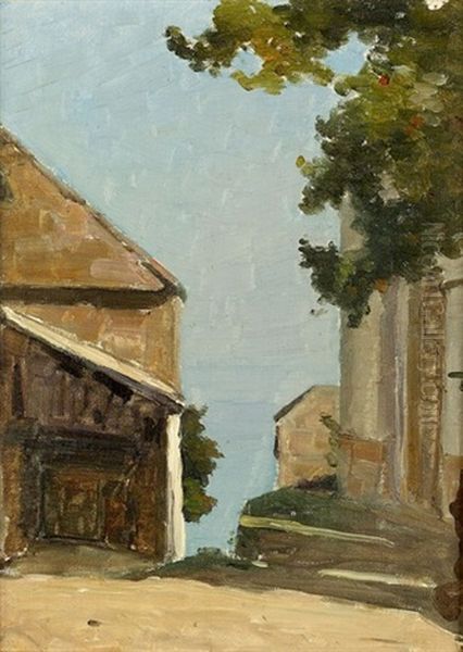 Ruelle D'yvoire Face Au Leman Oil Painting by Francois-Louis-David Bocion