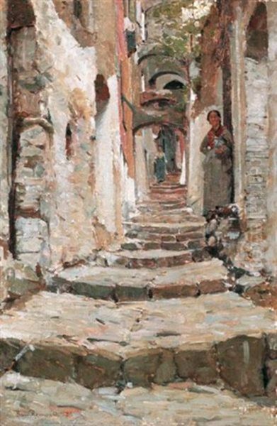 Ruelle A San Remo Oil Painting by Francois-Louis-David Bocion