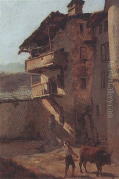 Oberitalienisches Dorf Oil Painting by Francois-Louis-David Bocion