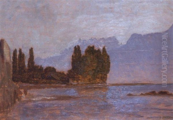 Lac En Suisse Oil Painting by Francois-Louis-David Bocion