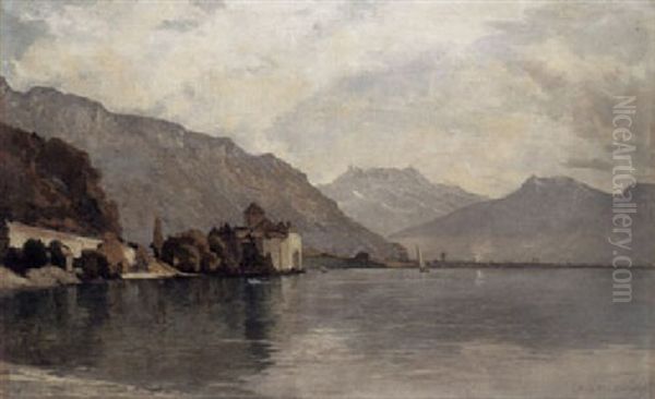 Chateau De Chillon Et Lac Leman Oil Painting by Francois-Louis-David Bocion