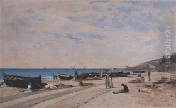 Bord De Mere A Bordighera Oil Painting by Francois-Louis-David Bocion