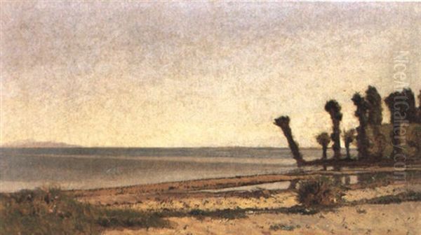 La Plage De Dorigny Oil Painting by Francois-Louis-David Bocion