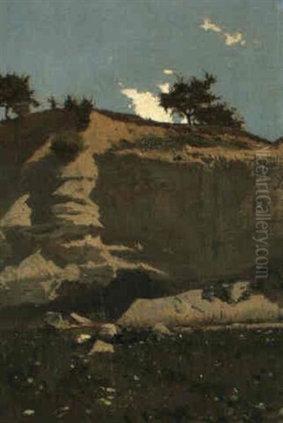 Environs De Vallorbe (pres De L'orbe) Oil Painting by Francois-Louis-David Bocion