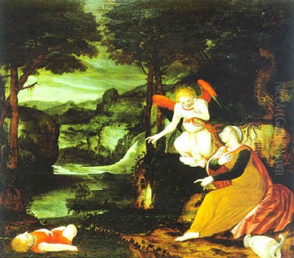 Hagar Und Ismael In Der Wuste Oil Painting by Hans Bock the Elder