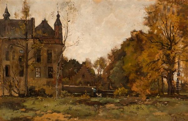 View Of Doorwerth Castle Oil Painting by Theophile De Bock