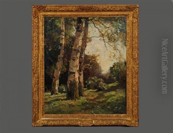 Forest Landscape Oil Painting by Theophile De Bock