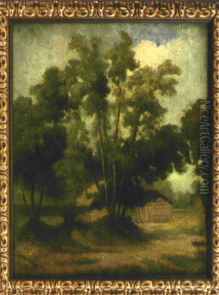 Waldlandschaft Mit Holzschuppen Oil Painting by Theophile De Bock