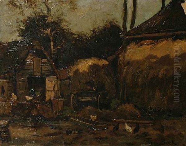 Farmyard Scene Oil Painting by Theophile De Bock