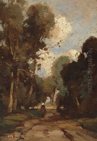 Country Road Oil Painting by Theophile De Bock