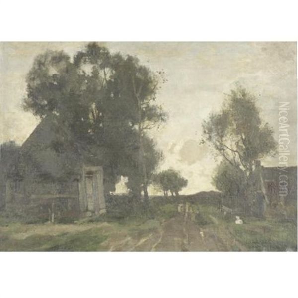 View Of A Village Oil Painting by Theophile De Bock