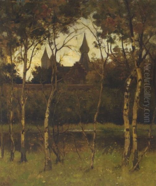 A View Of Castle Doorwerth From The Grounds Oil Painting by Theophile De Bock