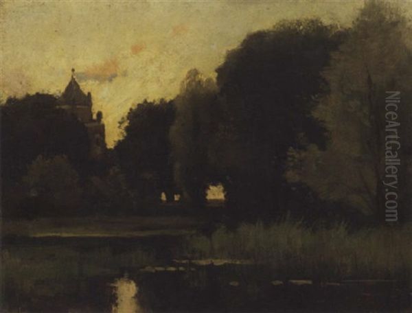 Castle Doorwerth Seen From The Grounds Oil Painting by Theophile De Bock