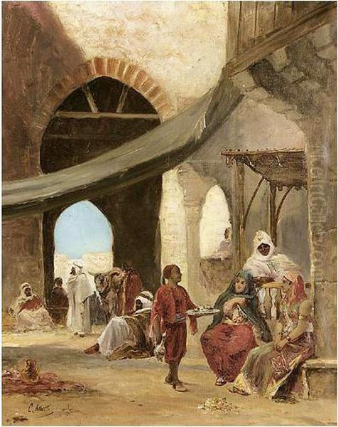 In The Souk Oil Painting by C. Alberti