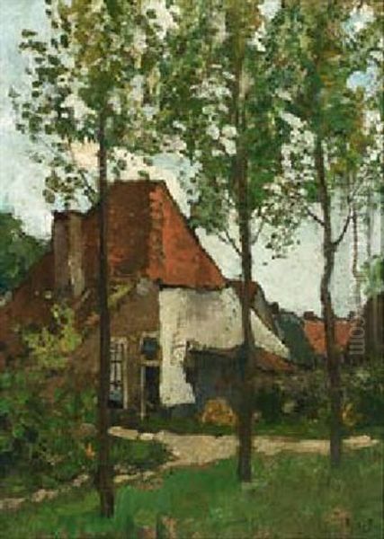 Huisjes In Renkum Oil Painting by Theophile De Bock