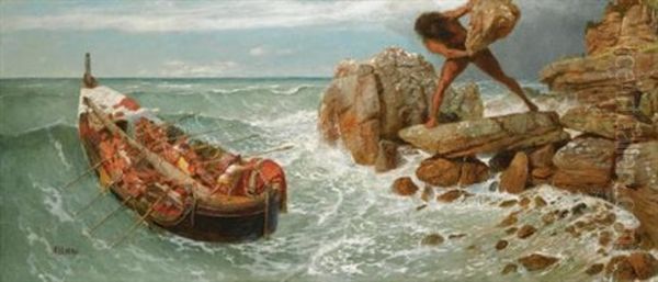 Odysseus Und Polyphem (odysseus And Polyphemus) Oil Painting by Arnold Boecklin