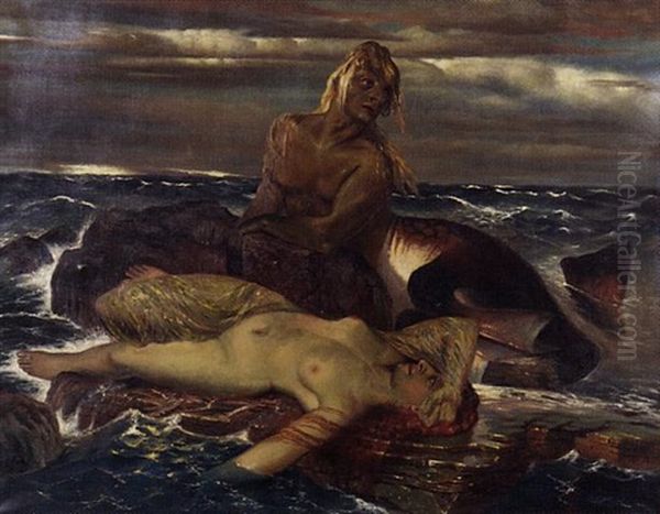 Triton Und Nereide Oil Painting by Arnold Boecklin