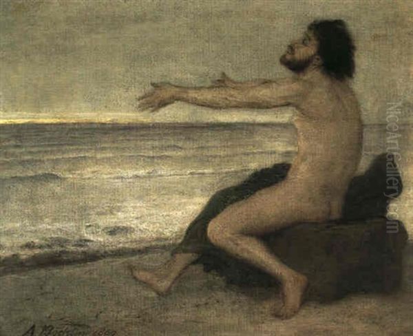 Odysseus Am Strande Des Meeres Oil Painting by Arnold Boecklin