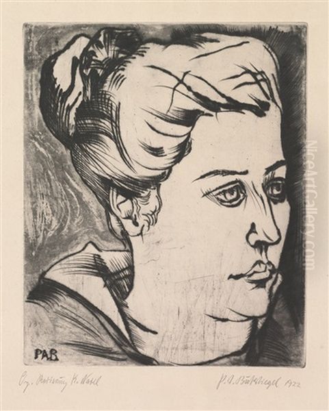 Portrait Frau Schild by Peter August Boeckstiegel