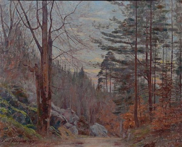 Les Rochers En Foret De Fontainebleau A L'automne Oil Painting by Paul Bocquet