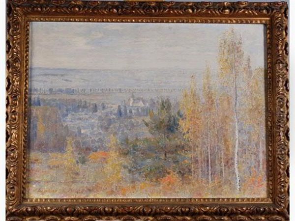 Vue Sur Villers Allerand En Automne Oil Painting by Paul Bocquet