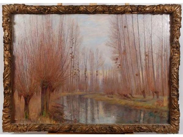 Bord De Vesle En Hiver Oil Painting by Paul Bocquet