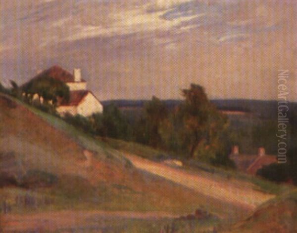 Paysage Avec Maisons Sur La Vallee Oil Painting by Paul Bocquet