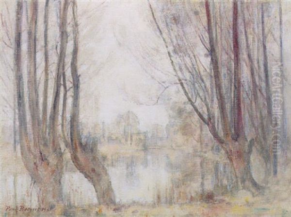 Arbres Au Bord De L'etang Oil Painting by Paul Bocquet