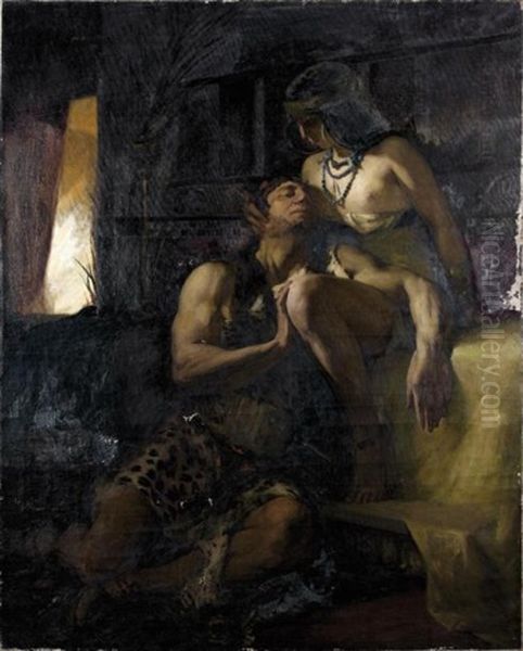 Samson Et Dalila Oil Painting by Pierre Bodard