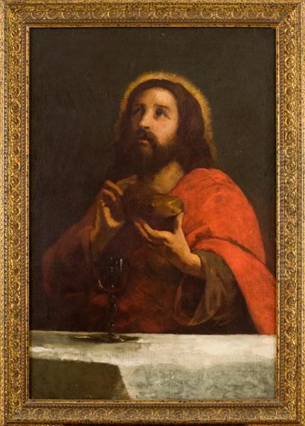 Cristo Benedice Il Pane Oil Painting by Giuseppe Alberti