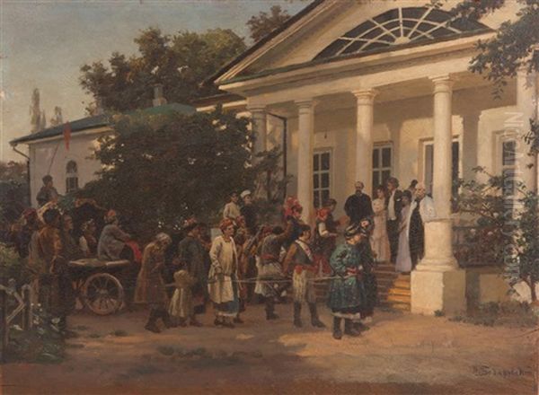 A Wedding Party Oil Painting by Nikolai Kornilievich Bodarevsky