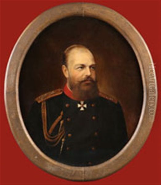 Portrait Of Tsar Alexander Iii Oil Painting by Nikolai Kornilievich Bodarevsky