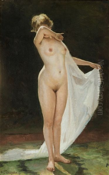 Nude Hiding Her Face Oil Painting by Nikolai Kornilievich Bodarevsky