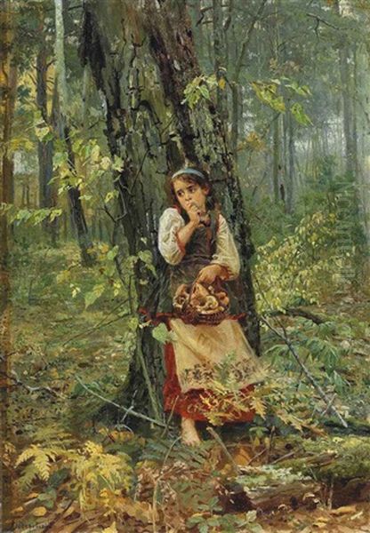 Deep In The Forest Oil Painting by Nikolai Kornilievich Bodarevsky