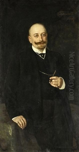 Portrait Of A Gentleman Oil Painting by Nikolai Kornilievich Bodarevsky