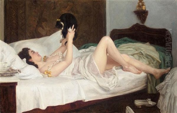 Her Favourite Oil Painting by Nikolai Kornilievich Bodarevsky